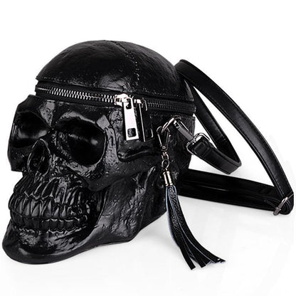 Edgy Dark Skull Crossbody Bag - Fesara