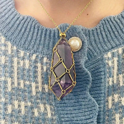 Sparkling Gemstone Crystal Pendant Necklace