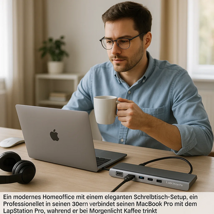 Portable USB-C Laptop Dock with HDMI and Ethernet Ports
