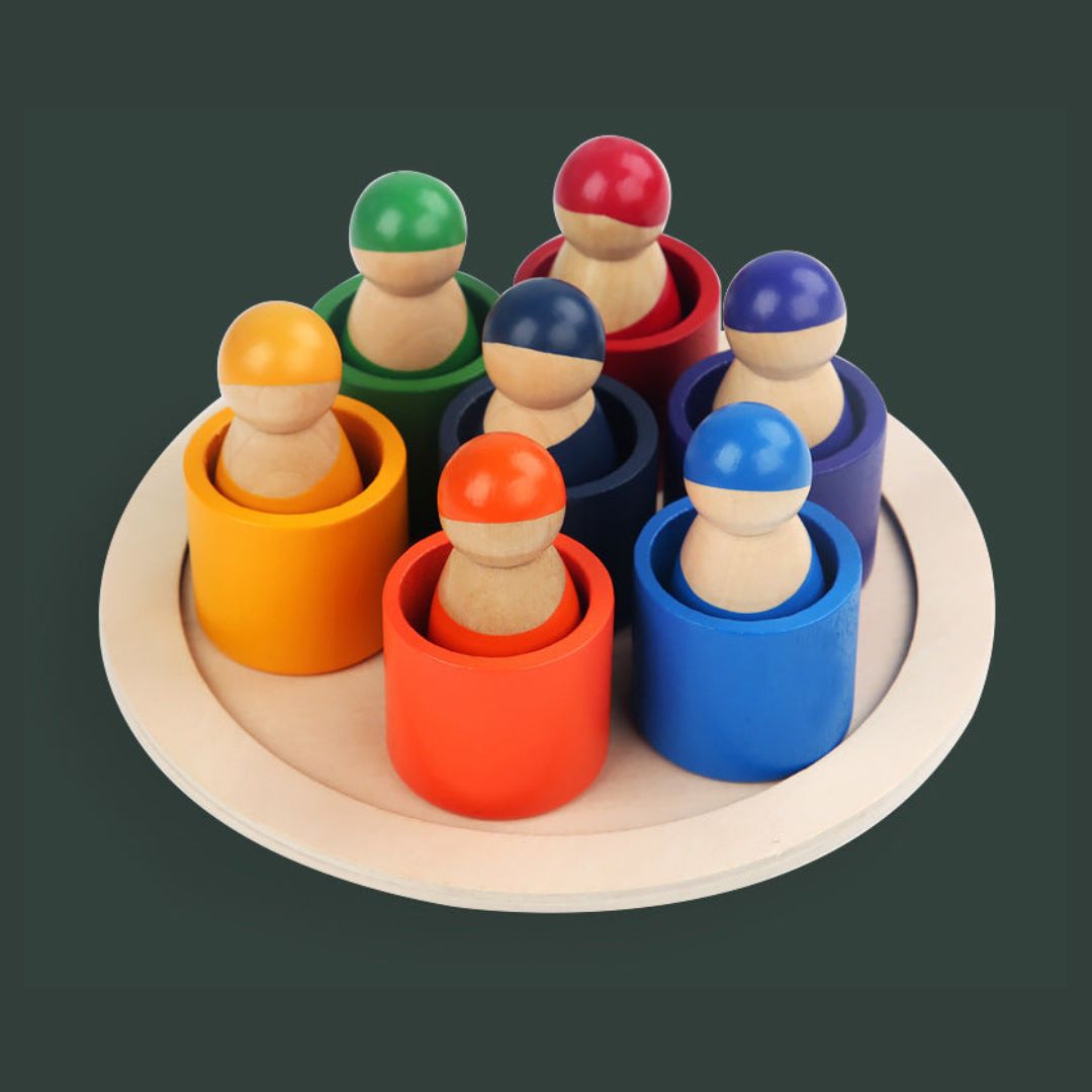 Colorful Kids Wooden Building Blocks Set