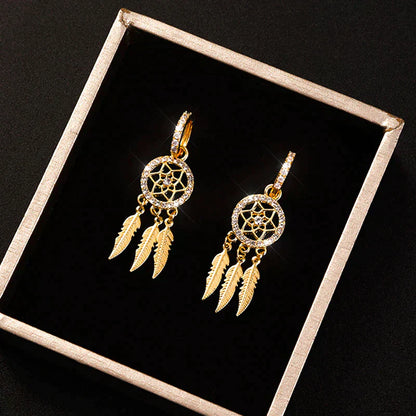 Luxury 14k Gold Elegant Earrings - Fesara