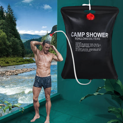 Compact 20L Solar Heated Camp Shower Bag - Fesara