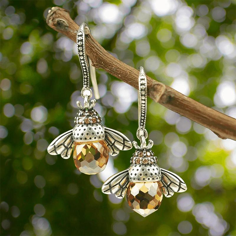 Colorful Honey Bee Drop Earrings