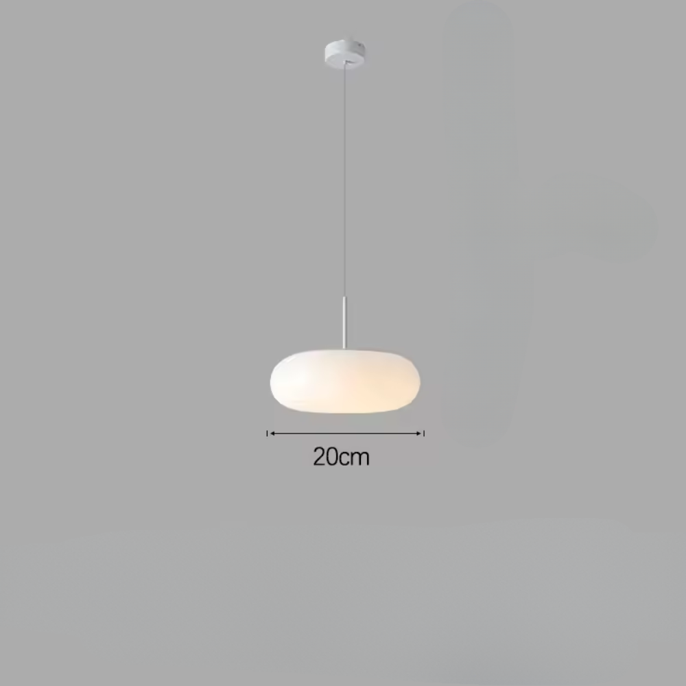 Elegant White Pendant Light with Soft LED Glow