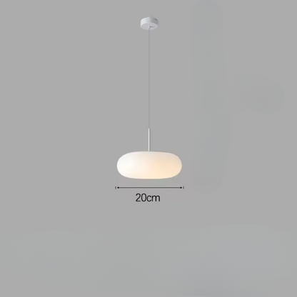 Elegant White Pendant Light with Soft LED Glow