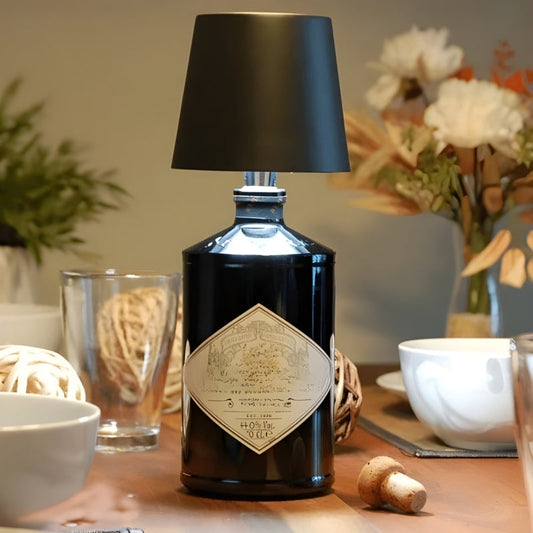 Stylish Glass Bottle Table Lamp - Fesara