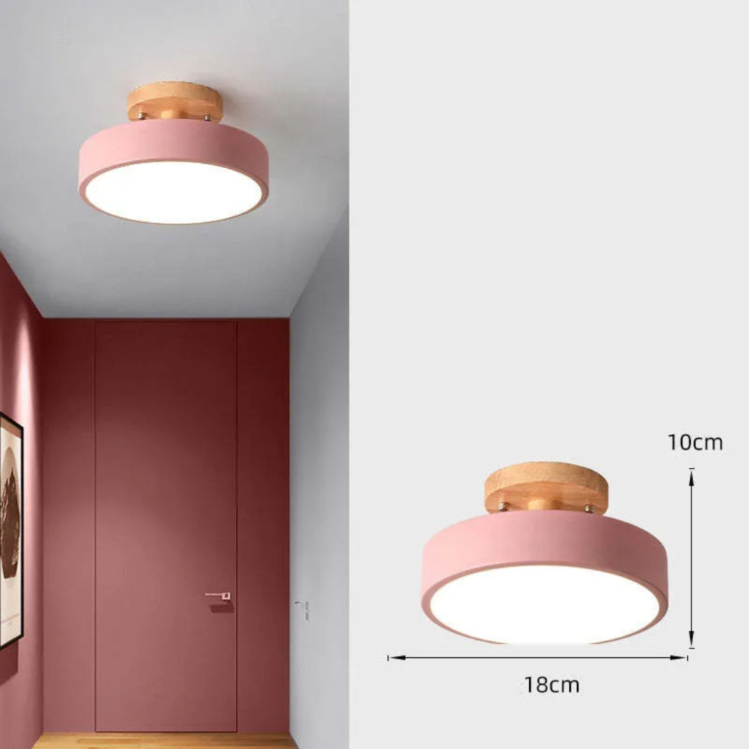 Natural Wood Modern LED Light Fixture