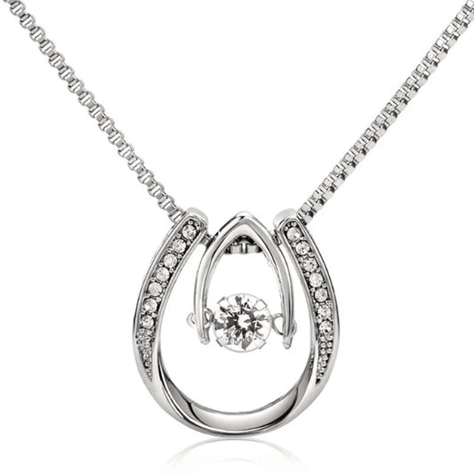 Lucky Horse Shoe Pendant Necklace - Fesara