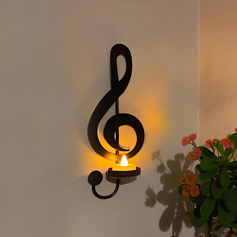 Musical Note Metal Candle Holder - Fesara