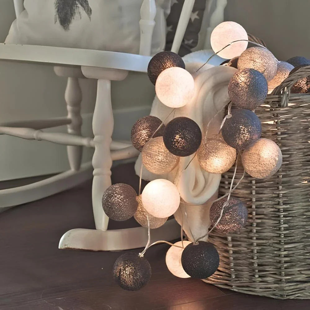 Fluffy White Cotton String Decor