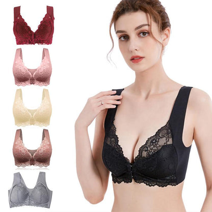 Delicate Lace Bra with Front Closure - Fesara