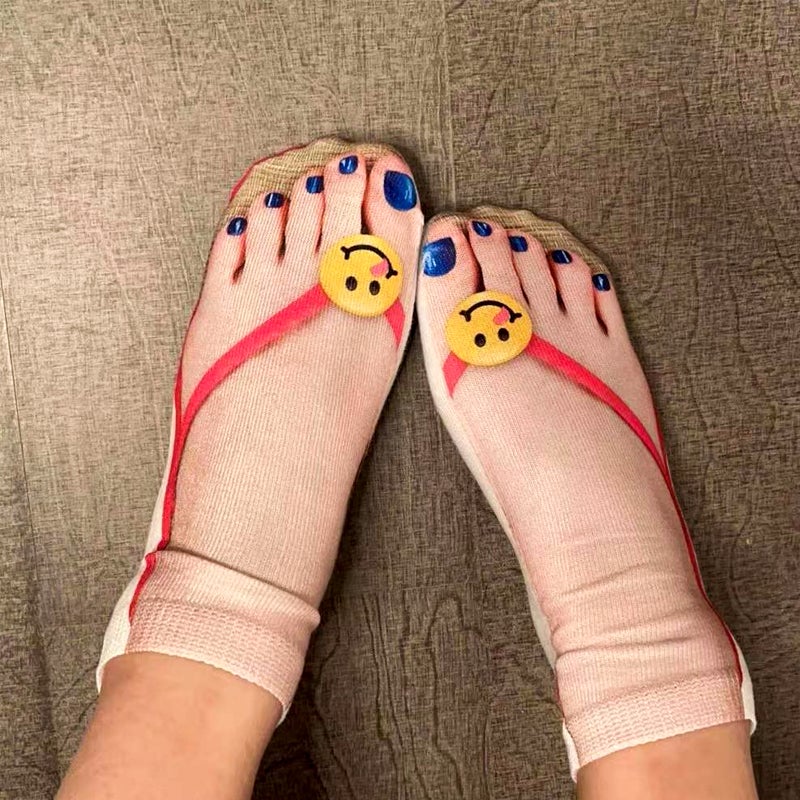 Fashionable Nail Art Crew Socks