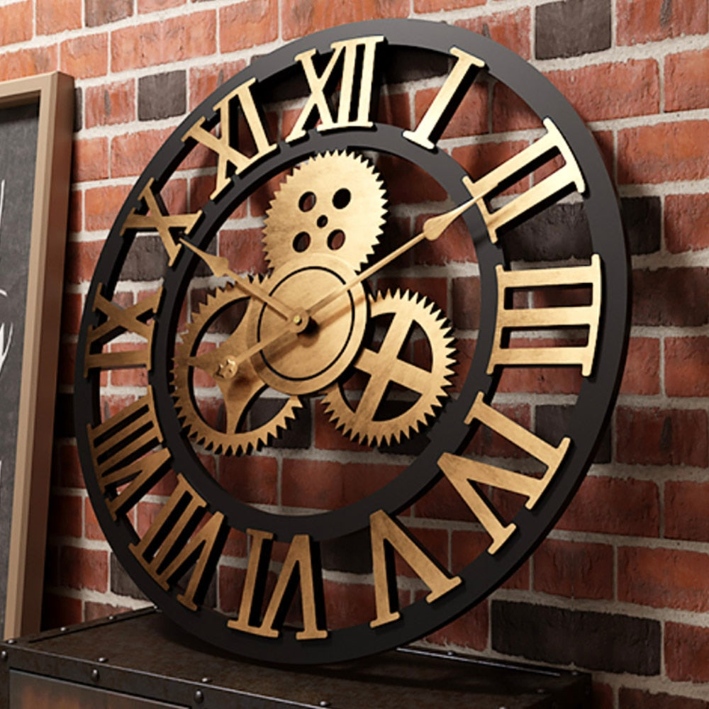 Luxury Gold Large Wall Clock - Fesara