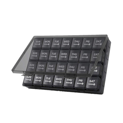 Daily Pill Box with 28 Storage Compartments