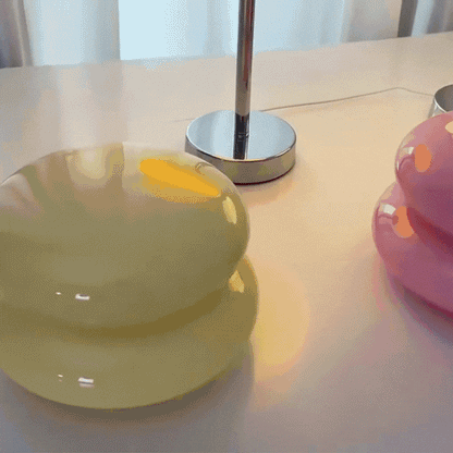 Stylish Glass Desk Lamp with USB and Color Changing Light