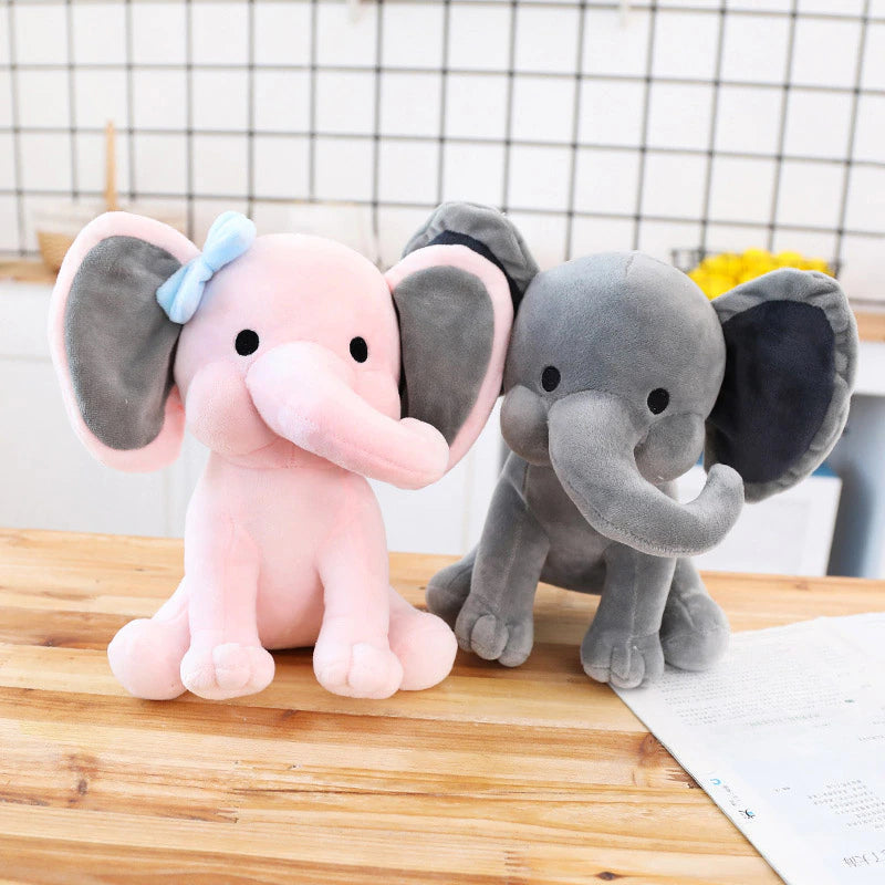 Soft Grey Cuddle Elephant Pillow for Kids