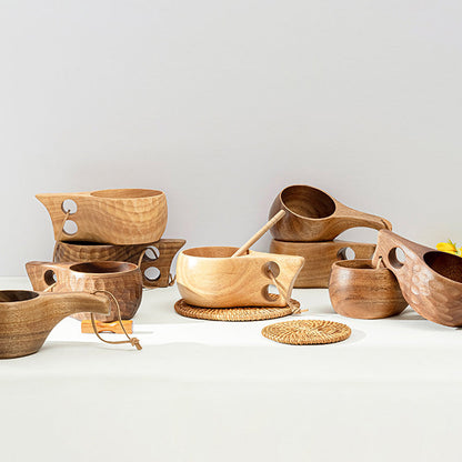 Natural Bamboo Tea Cup Set