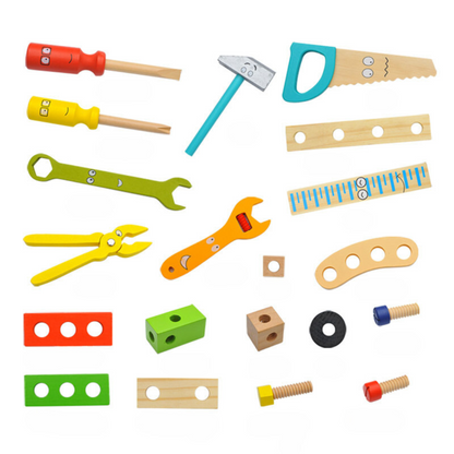 Kids Wooden Tool Box Set