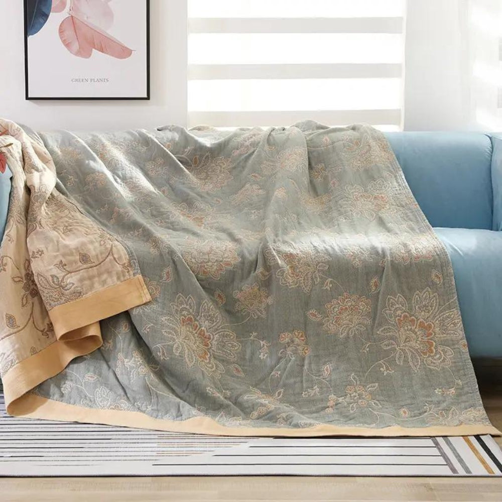 Soft Floral Throw Blanket Lightweight Home Decor