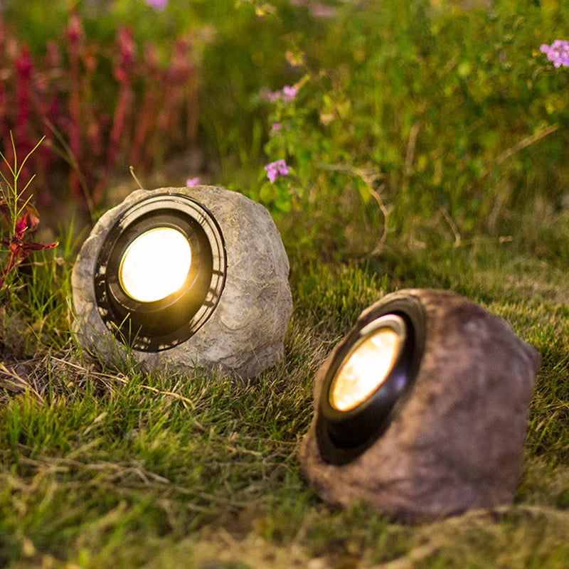 RockyLight - Solar-Powered Outdoor Light with Stone Design for Landscape Lighting-2