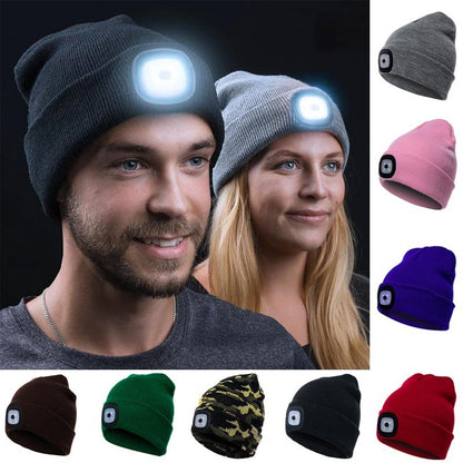 Warm LED Beanie Hat with Detachable Light - Fesara