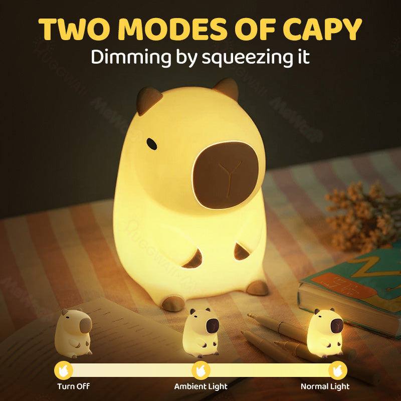 Cute Plush Capybara Soft Night Lamp for Kids Adults