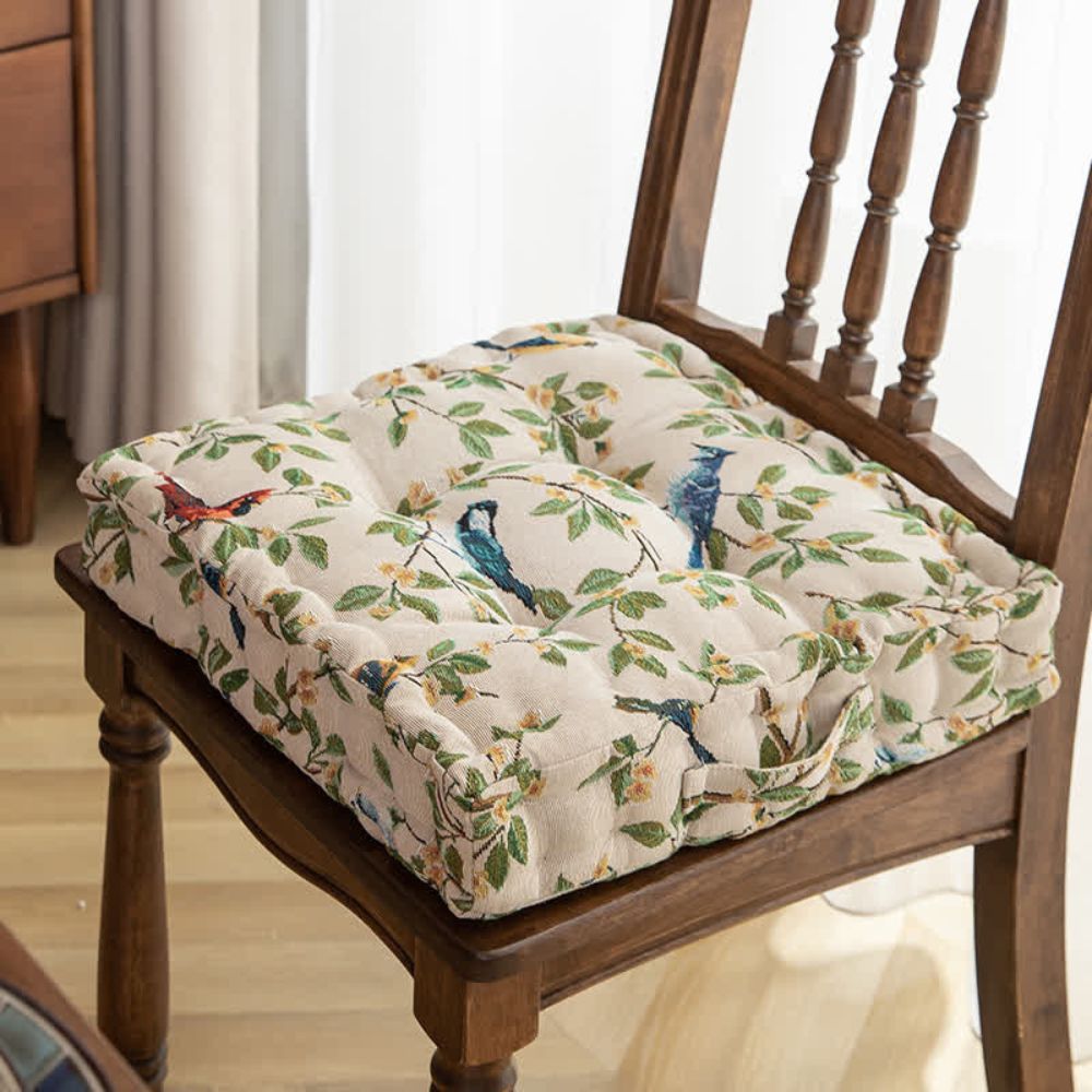 Colorful Floral Bird Pillow Cushion