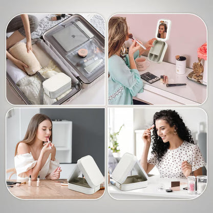 Travel Makeup Case with LED Lighted Mirror