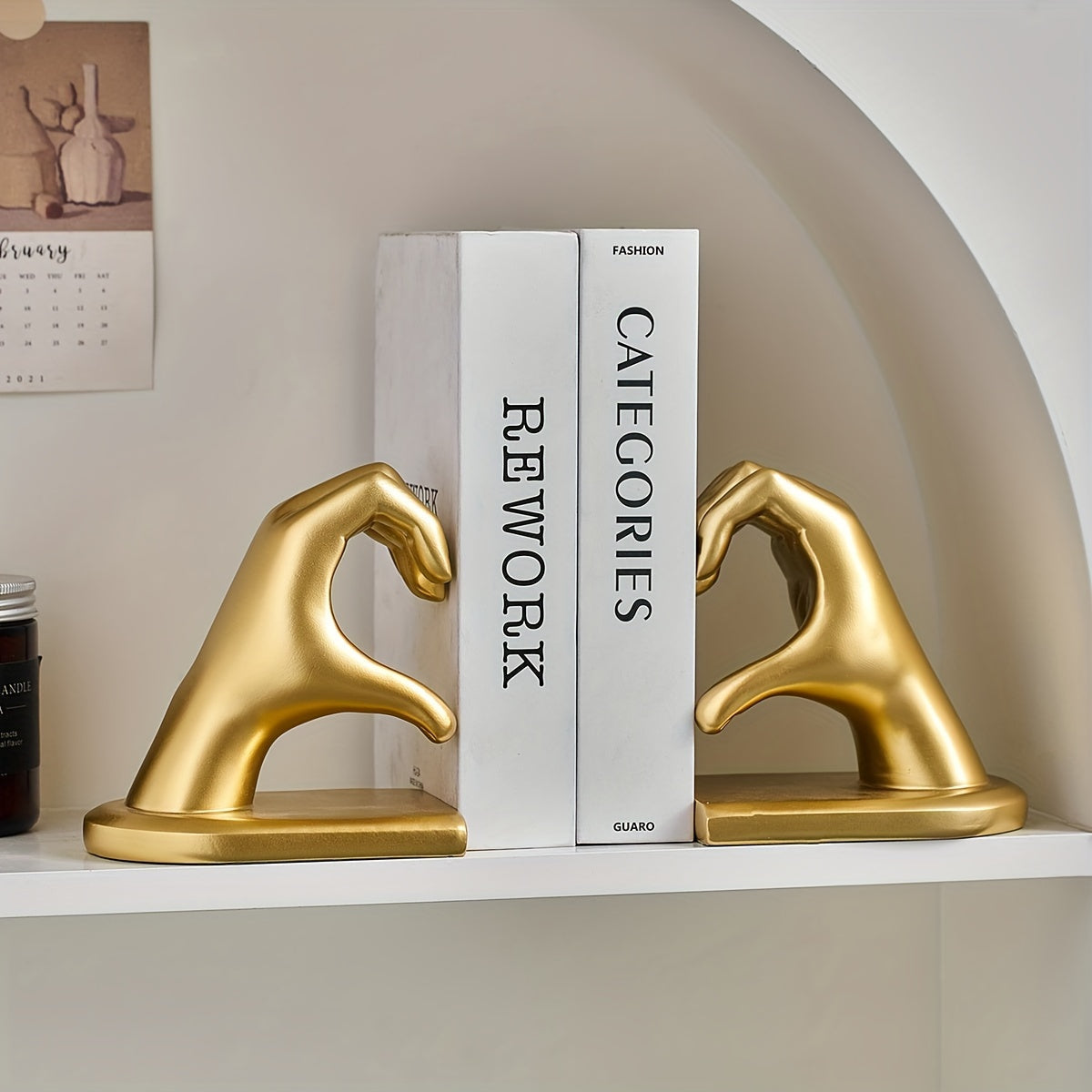 Elegant Heart Shaped Book Ends in Rose Gold