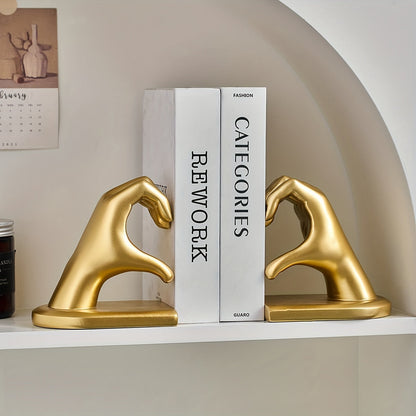 Elegant Heart Shaped Book Ends in Rose Gold
