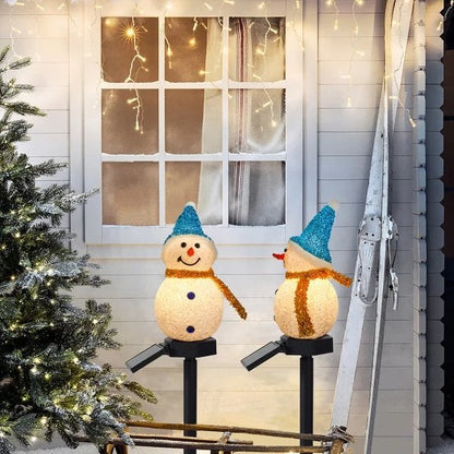 Outdoor Solar Snowman Garden Light