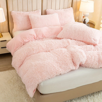 Cozy Fesara Plush Duvet Cover Set with Zipper