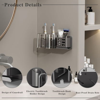 Wall Mount Electric Toothbrush Holder with Drip Tray