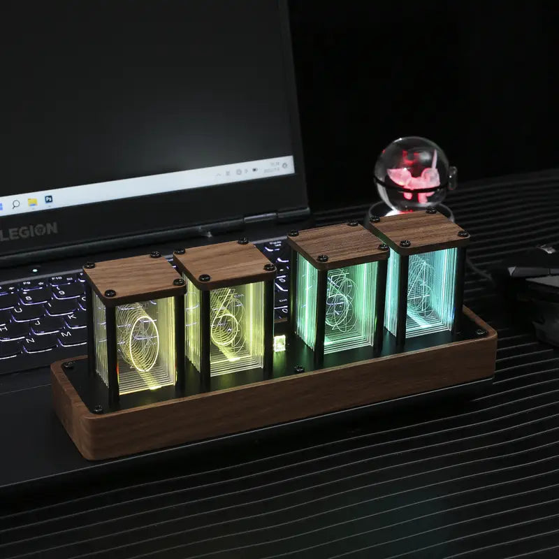 Vintage LED Clock with Wi-Fi and Wooden Finish