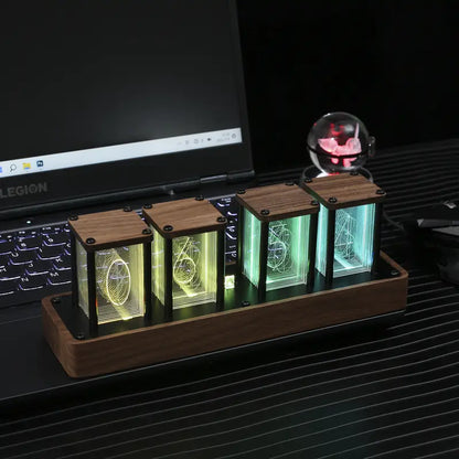 Vintage LED Clock with Wi-Fi and Wooden Finish