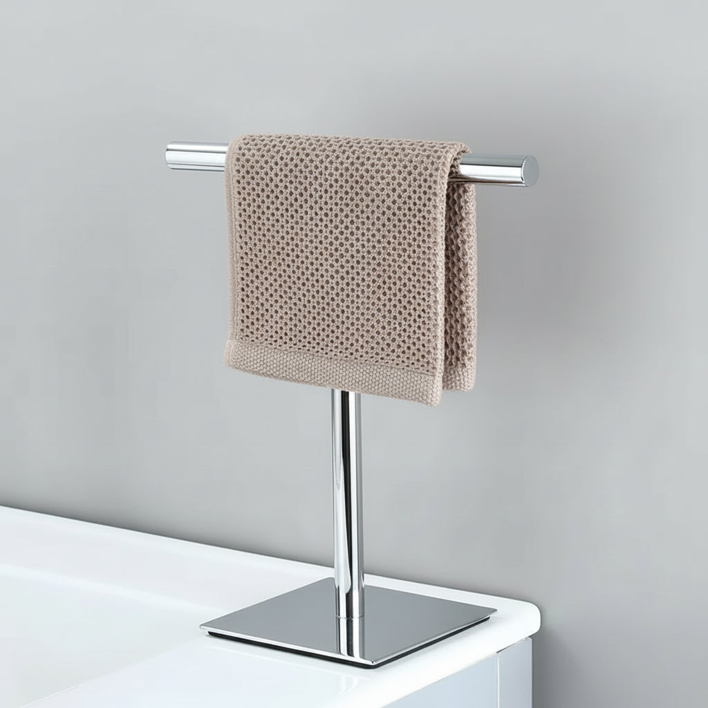 Portable Bathroom Towel Stand Compact Freestanding Holder