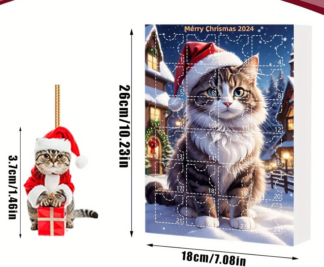 Classic Cats Christmas Countdown Calendar with 24 Gifts