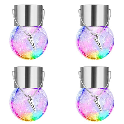 Colorful Cracked Glass Solar Pendant Light