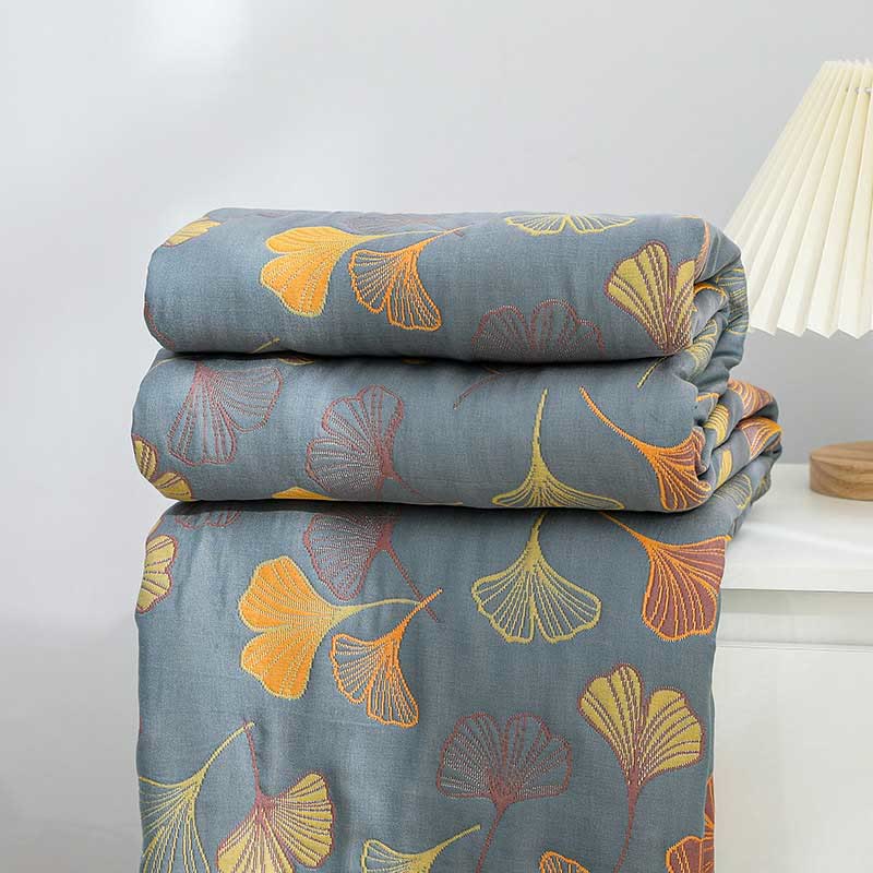 Green Leaf Pattern Cotton Bedding Set