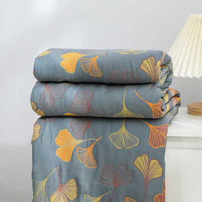 Green Leaf Pattern Cotton Bedding Set