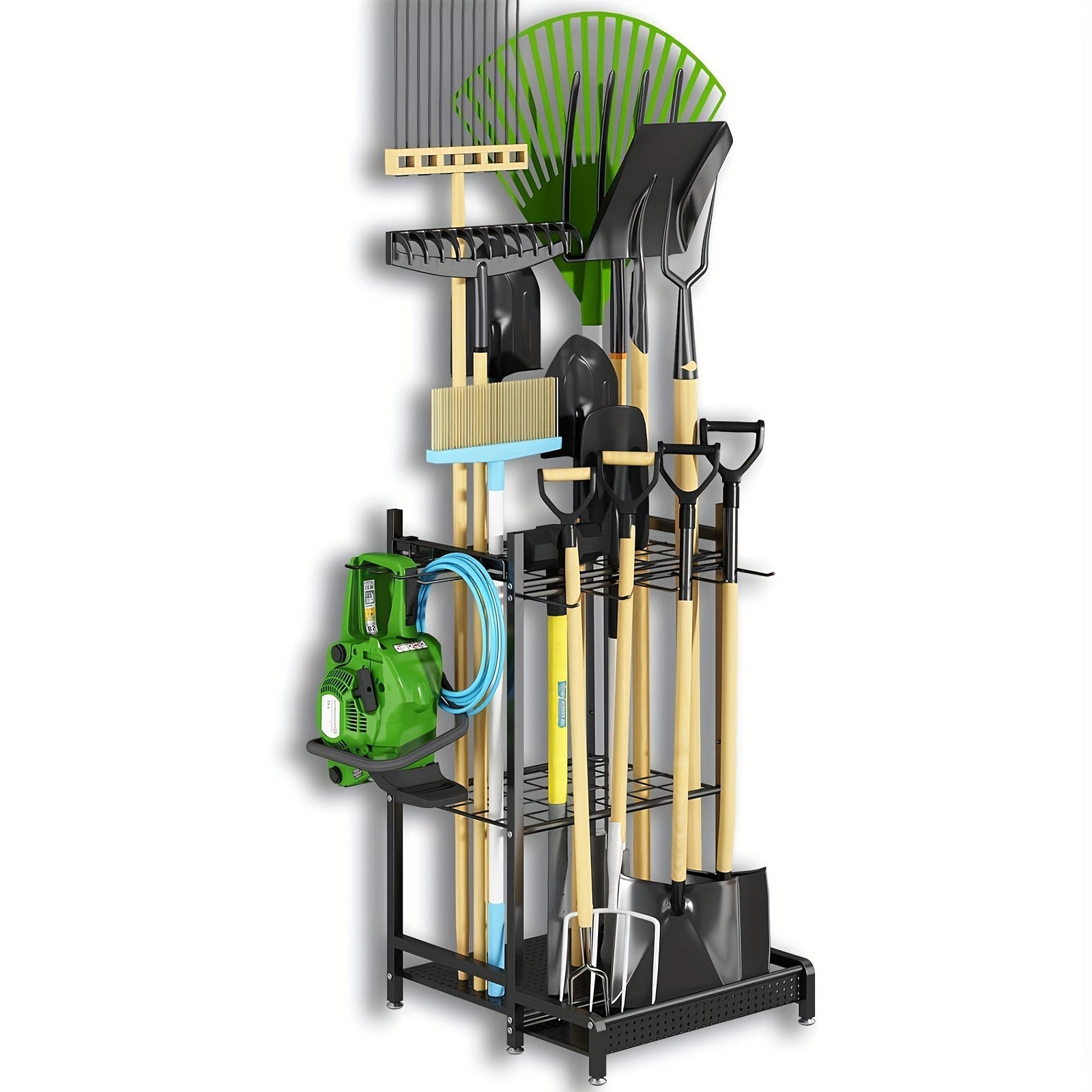 Strong Metal Garden Storage Rack – Outdoor Tool Holder - Fesara