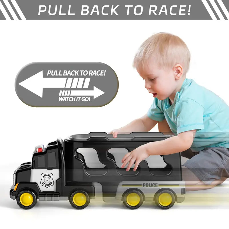 Fun Kids Police Truck Toy with Lights and Sounds