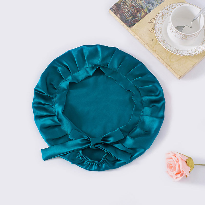 Soft Silk Sleep Cap with Satin Bows