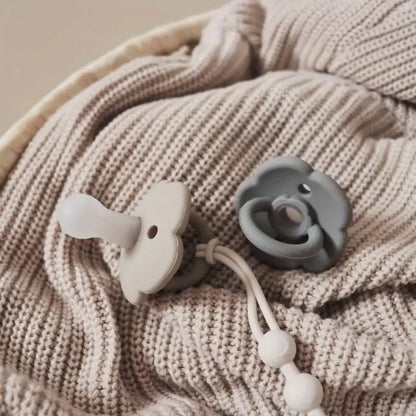 Soft Baby Pacifier Clip with Bear Charm