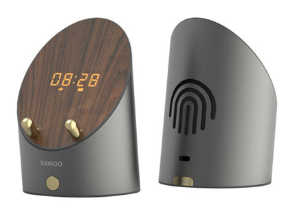Compact Bluetooth Speaker with Clock and Phone Stand