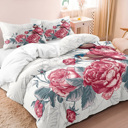 Delicate Flower Pattern Bedding Set