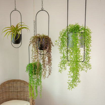 Stylish Metal Hanging Planter with Chain