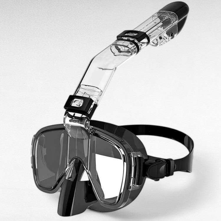 Compact Snorkel Mask with Clear Lens and Adjustable Band
