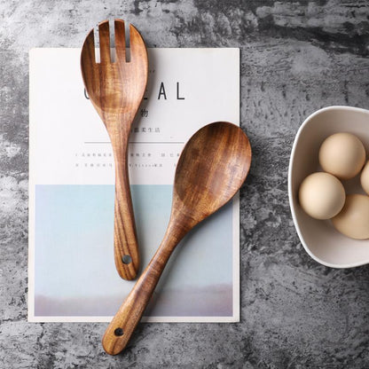 Natural Wood Salad Serving Spoons