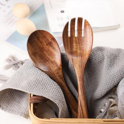 Natural Wood Salad Serving Spoons